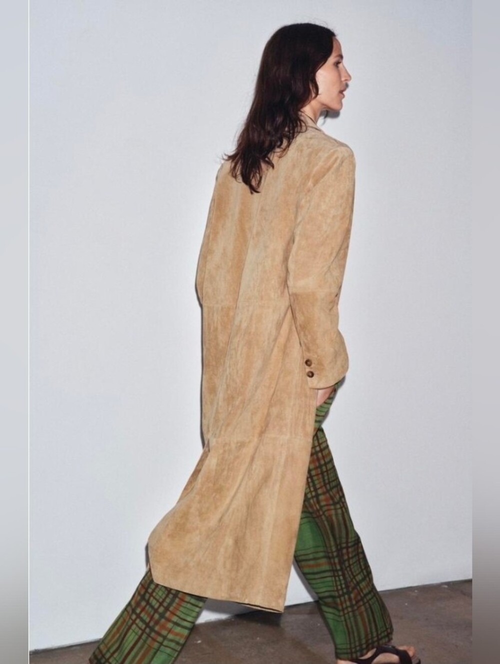 100% SUEDE LEATHER COAT ZW COLLECTION LIMITED EDITION - Picture 3 of 11